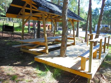 Decked seating area
