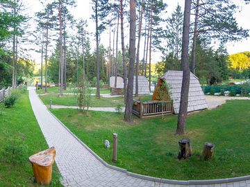 Glamping and camping at the edge of lake bloke and surrounded by the idyllic forests