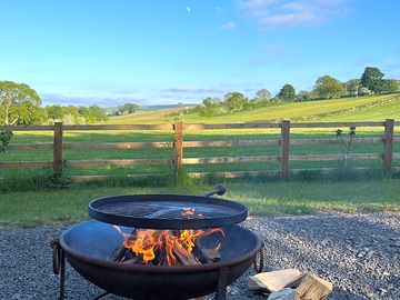 Fire pit and field view