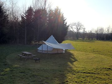 Space around the bell tent