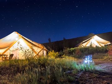 The tents at night