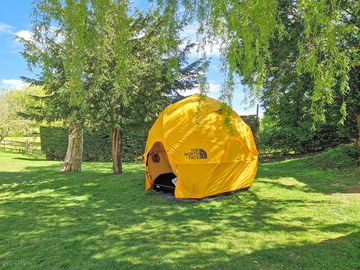Solo tent with camp bed