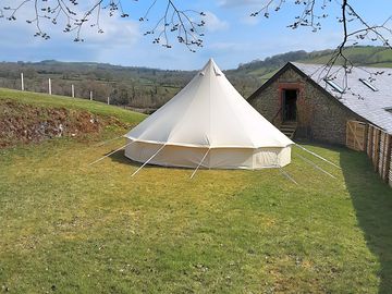 Bell tent in front of barn (added by manager 14 Apr 2021)