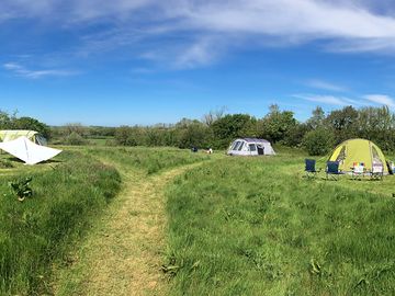 Blue skies at simply camping