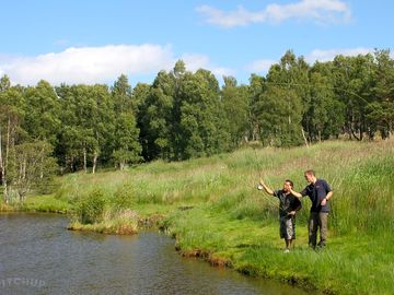 The well-stocked trout loch at deeside activity park