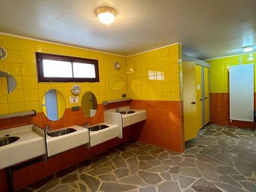 Shower and toilet block