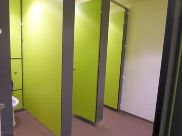 Indoor toilets and showers