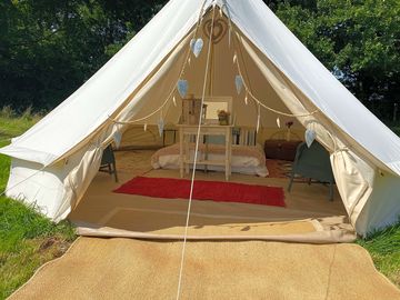 Looking into the tent