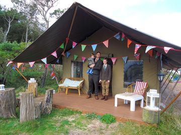 Tent with a cosy deck