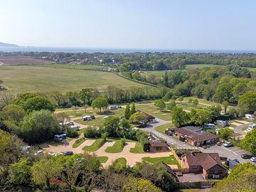 Aerial view looking out to milford-on-sea