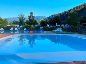 Pool with mountain view
