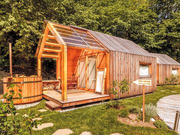 Exterior with hot tub
