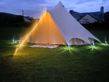 View of the tent at night