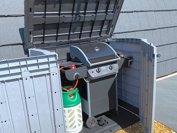 Both pods have a barbecue