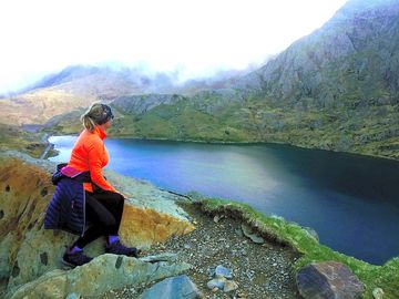 Snowdon hike up the miners' track. easy to moderate route. mountaineer leader on site.