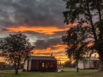 Sunset over the site