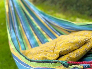 Hammock at mead yurt