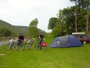 Camping on the riverbank