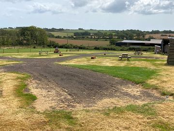 Pitches with views of the countryside and farm