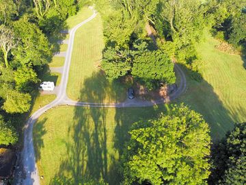 Aerial shot of garnffrwd park