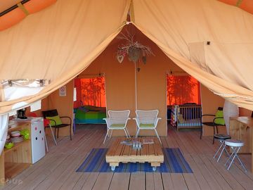 Safari tent interior