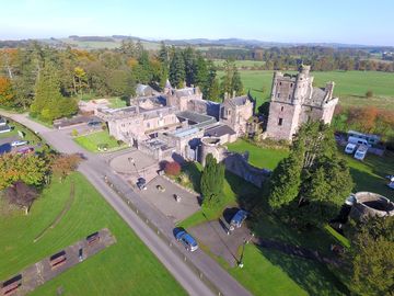 Aerial view of the family-owned castle