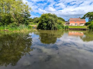 A view across the well-stocked lake
