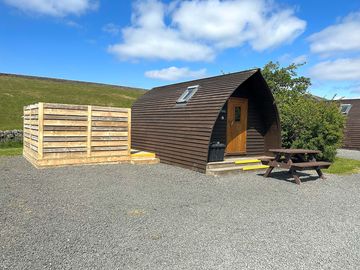 Wigwam with hot tub