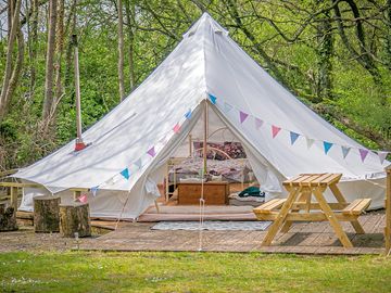 Glamping in a spacious bell tent