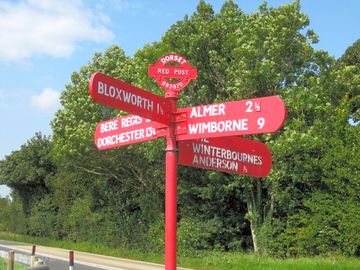 The famous red post nearby