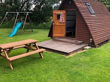 Wigwam with picnic table