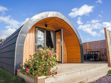 Pod exterior with decking