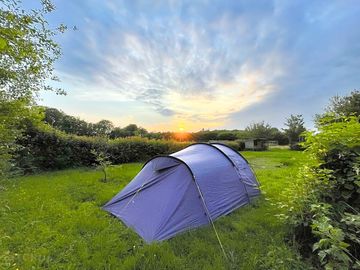Evening sunsets in the tent pitching area
