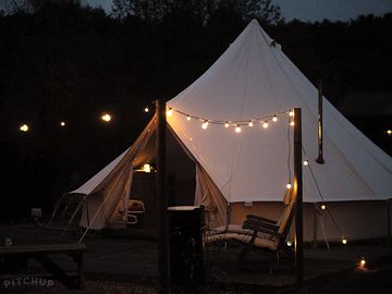 Festoon lighting for a romantic vibe