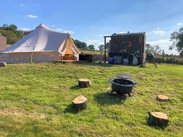 Bell tent, kitchen and fire pit (added by manager 31 Jan 2023)