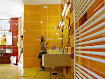 Well-maintained bathroom block