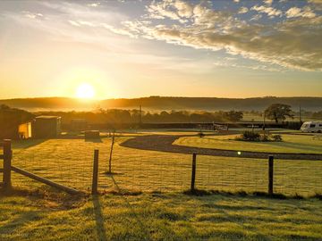 Sunset over the site