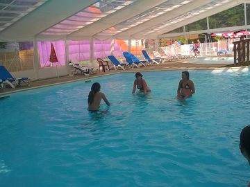 Aquabike class in the heated pool