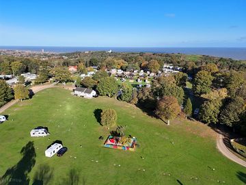 Main touring site with cromer and beach in the distance
