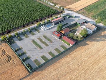 Spacious camping area in palić with modern facilities, pool and green surroundings.