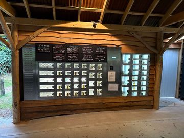 Food vending machine for produce grown and made on site - usually honey, cheese, yoghurt and more