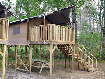 Exterior of the mini safari tent