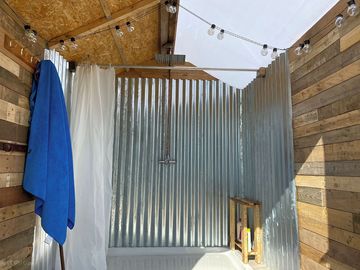 Our shower in a shed