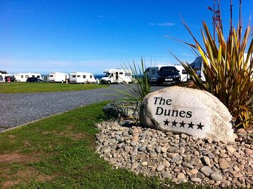 The dunes where our touring pitches reside offering sea views