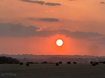 Sunset over the site