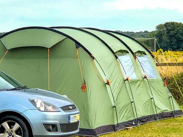 A large family tent pitch is designed for tents no larger than 5m x 4m