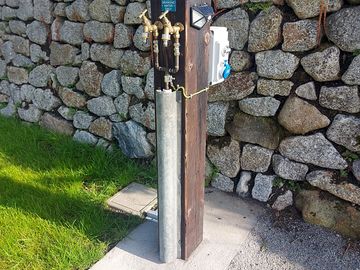 16amp hook up with individual tap along with grey waste per pitch