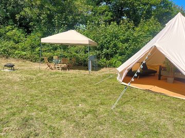 Hire a tent with a gazebo for shade. to keep you cool