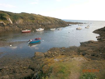 Boats on a small creek nearby