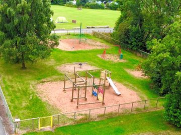 Play area by family area, tent field and purple's